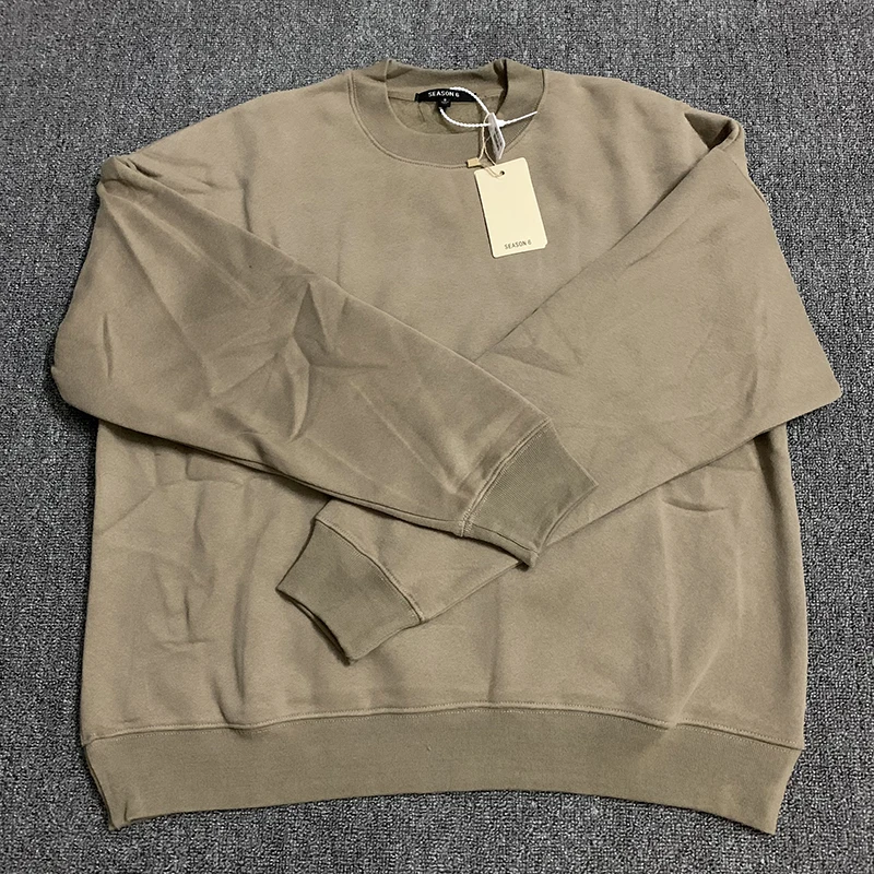 

Свитшот Kanye West сезон 6 для мужчин и женщин, сезон осень-зима, бархатный хлопок, сезон 6, однотонные толстовки оверсайз