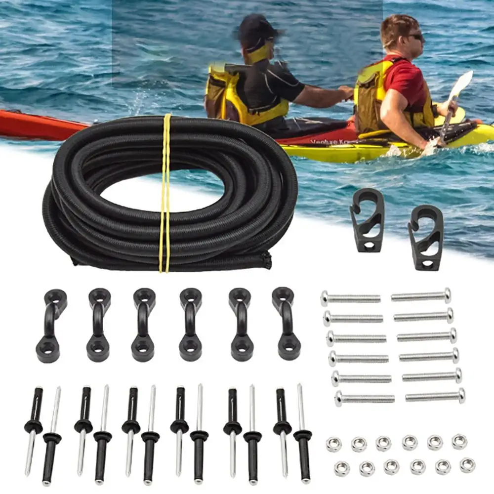 

Kayak Canoe Elastic String C Rings Hooks Screw Set