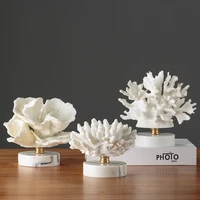 nordic coral ornaments creative mediterranean plant resin sculpture crafts modern home decoration accessories desk furnishings