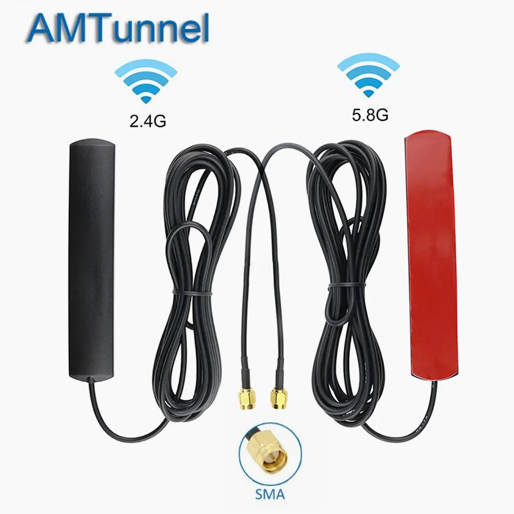 Антенна Wi-Fi 2 4G 5 8G Двухдиапазонная SMA Мужская антенна с широким радиусом действия