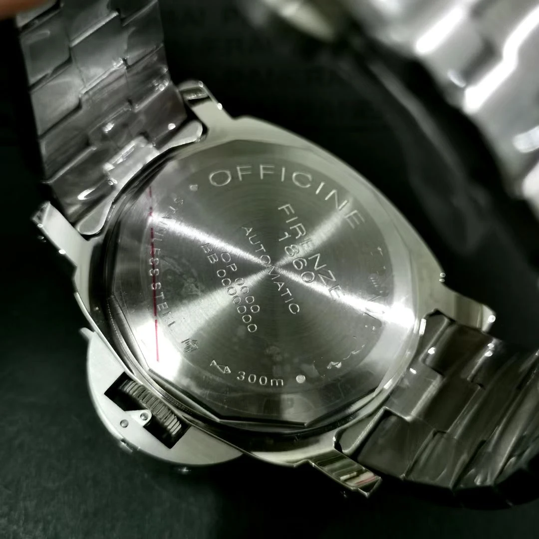 

44mm Luxury Brand New Men Automatic Mechanical Sapphire Stainless Steel Black Dial 1950 Acciaio 3 Days Luminous Watch