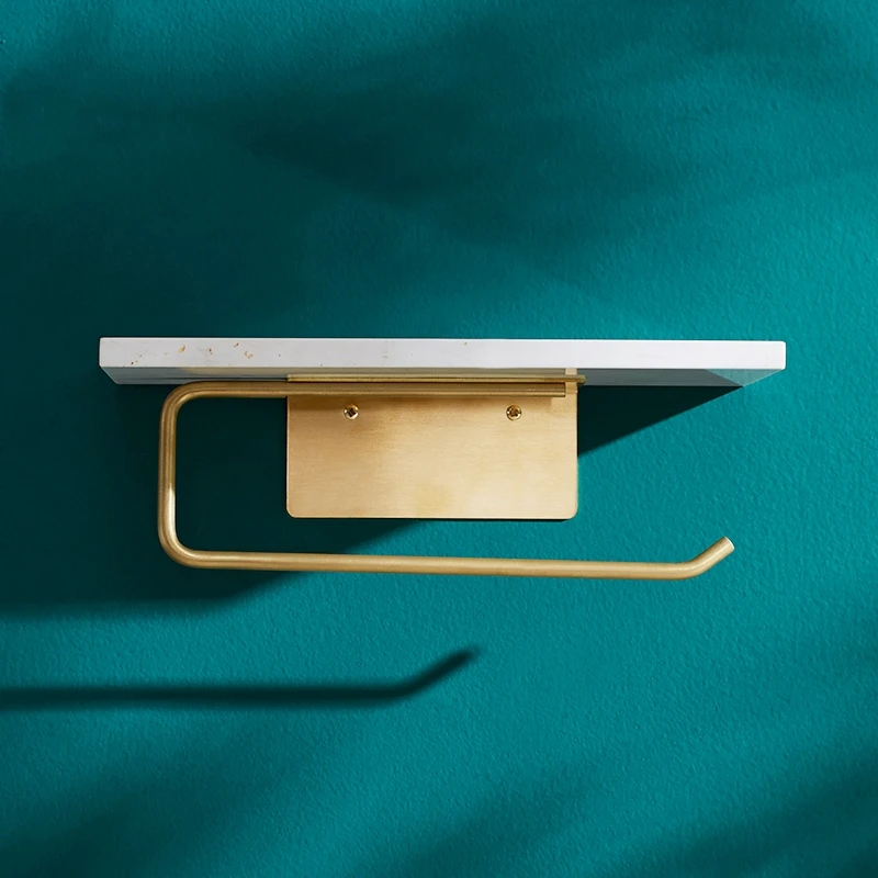 Скандинавский латунный Мраморный держатель для туалетной бумаги с подставкой