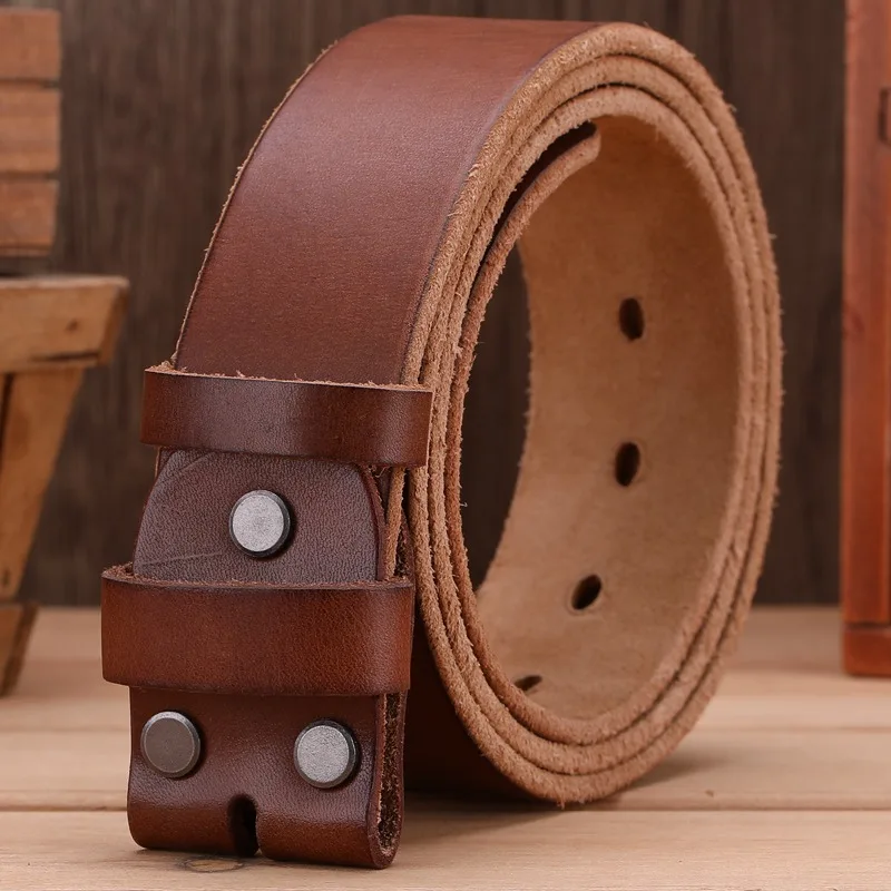 khaki without buckle Нержавеющая сталь Пряжка ремень для мужской ремень класса люкс полное зерно Настоящее натуральная кожа дизайнерский мужской ремень высокого качества мягкий - Цвет: khaki without buckle