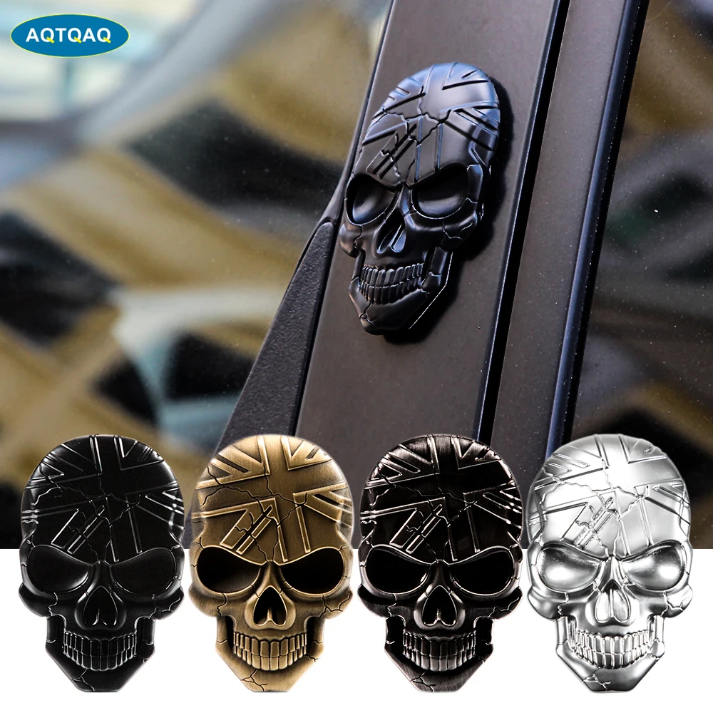 

1Pcs 7 x 4.5cm 3D Skull Devil Death Metal Car Sticker Decal Car Skeleton Emblem Badge
