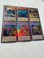 6pcsset yu gi oh egyptian god reproduce rare toys hobbies hobby collectibles game anime collection cards
