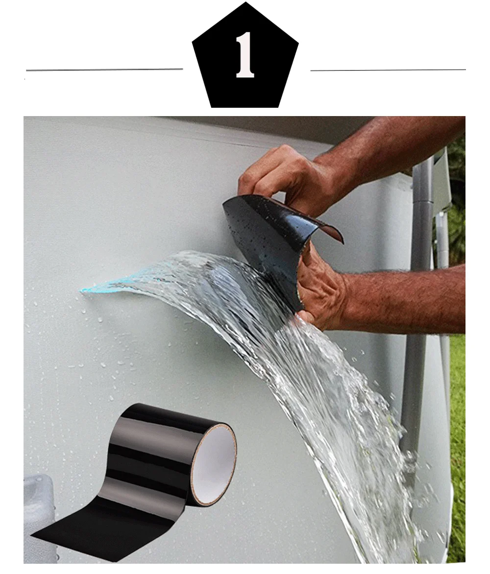 1.5M Super Strong Waterproof Stop Leaks Seal Repair Tape Performance Self Fiber Fix Tape Fiber Fix Adhesive Tape