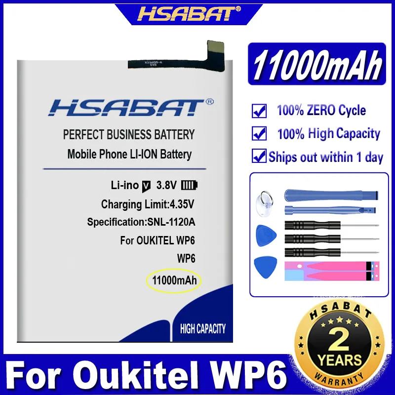 HSABAT S75 11000mAh Larger Capacity Battery for OUKITEL WP6 Batteries | Mobile Phone
