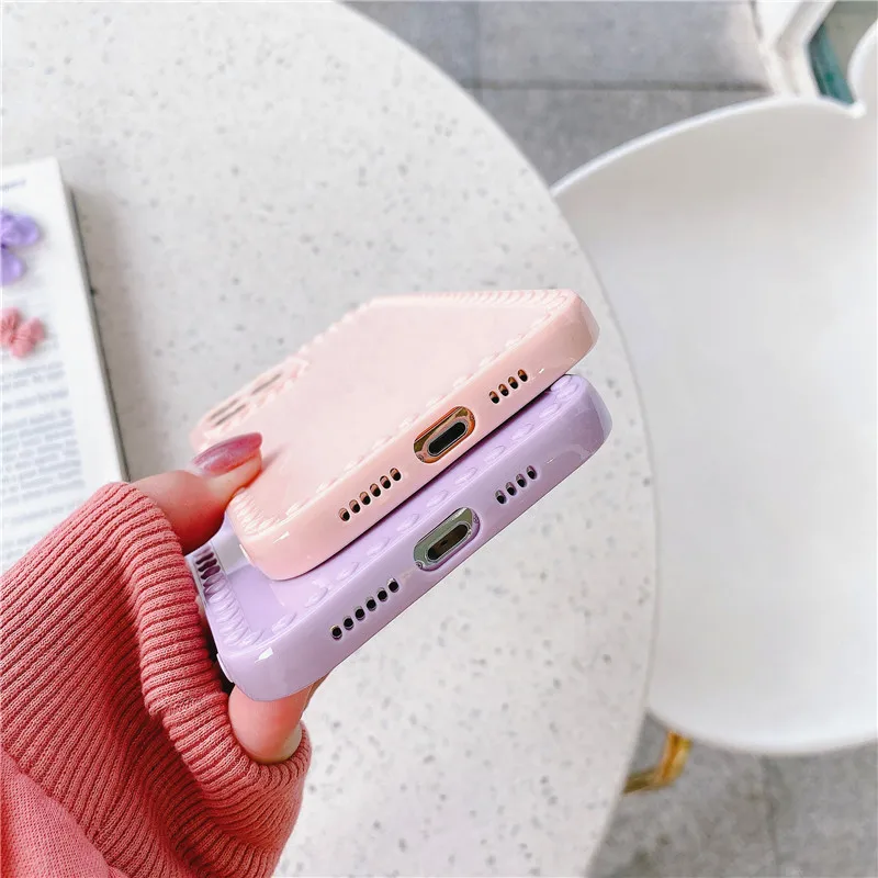 

Smooth Solid Color Camera Protection Edge With Love Heart Phone Case For iPhone 12 Mini XS 11 Pro MAX XR X 8 7 Plus SE 2020 Capa