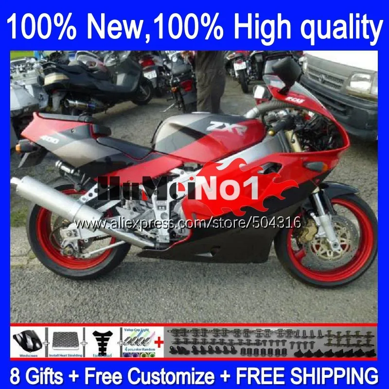 

ABS Body For KAWASAKI NINJA ZXR-400 ZXR400 1991 1992 1993 94 95 96 113MC.13 red black ZXR 400 91 92 93 1994 1995 1996 Fairing
