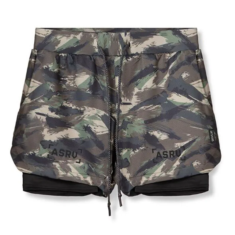 

New running shorts summer men's gyms fitness bodybuilding training quick-drying shorts men's jogging running sports 2-in-1 short