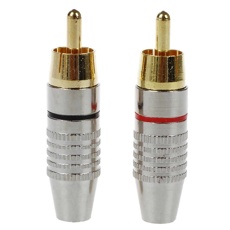 

2 x RCA Male Plug Audio Video Coaxial Cable Connectors AV Adapters