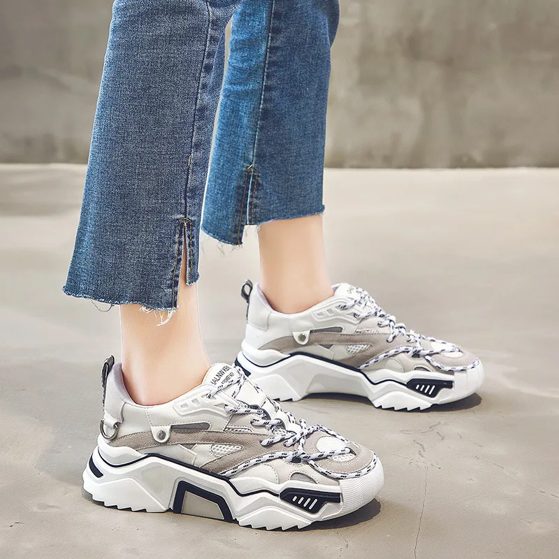 Кроссовки женские на толстой резиновой подошве Повседневная пляжная дышащая