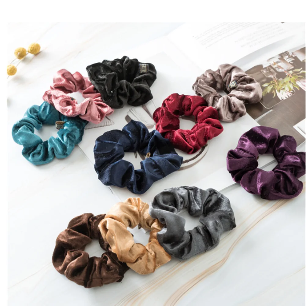 

Elegant Velvet Hair Ring Scrunchie Women Girls Elastic Hair Rubber Bands Gum Accessories Tie Hair Rope Ponytail Holder Headdress