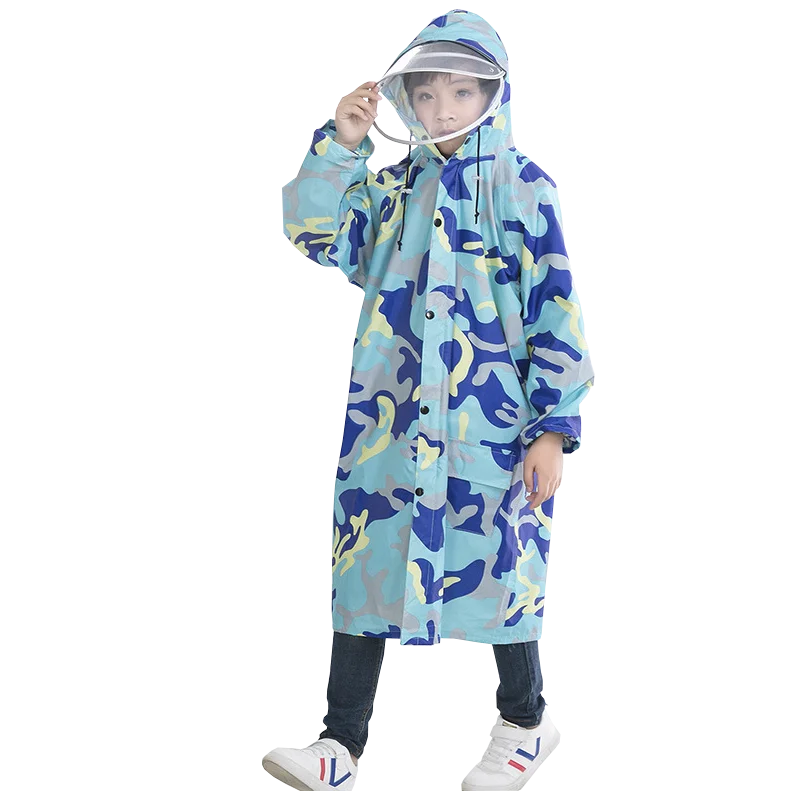 

Kids Waterproof Rainwear Poncho Wet Weather Gear Cover Camouflage Raincoat Cover Reusable Fashion Veste Pluie Rain Gear EB50YY