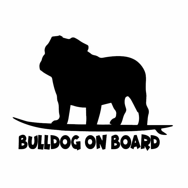 

Bulldog On Board Funny English Dog Breed Decal Sticker For Car Truck Window Black/Silver 13cmx9cm