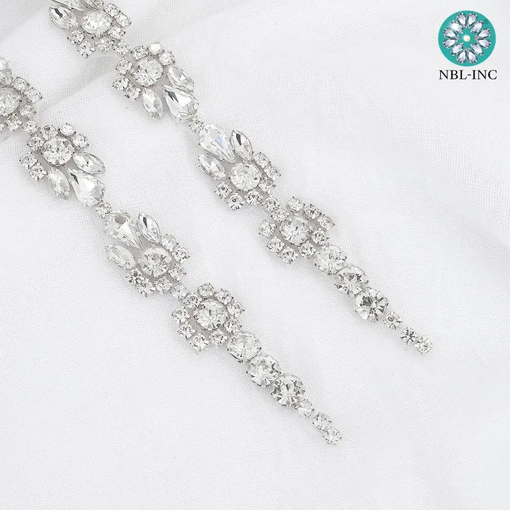 (1 шт.) серебряные свадебные хрустальные стразы аппликация пояс свадебное