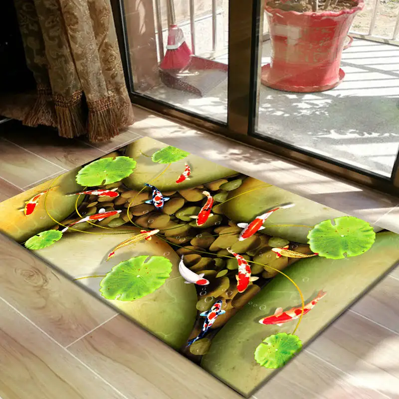 3D животных ковер с изображением рыбок входная дверь Ванная комната Кухня двери