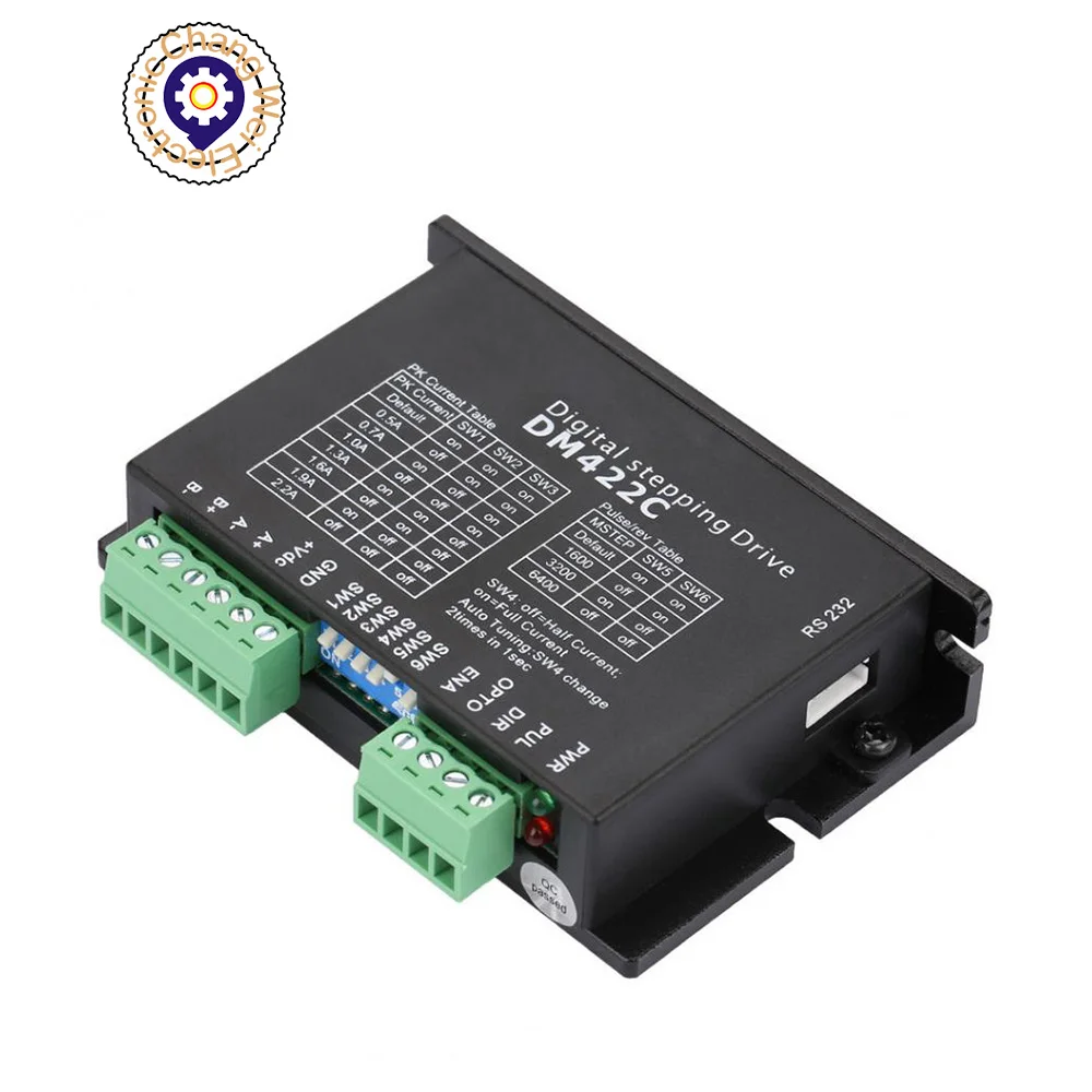 2-фазный шаговый мотор драйвер LeadShine DM422C до 40VDC / 2.2A 512 microstep для станок лазерной