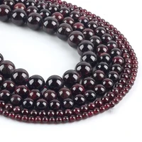 wholesale fine aaa natural garnet round stone beads for jewelry making diy bracelet necklace material 4681012mm strand 15