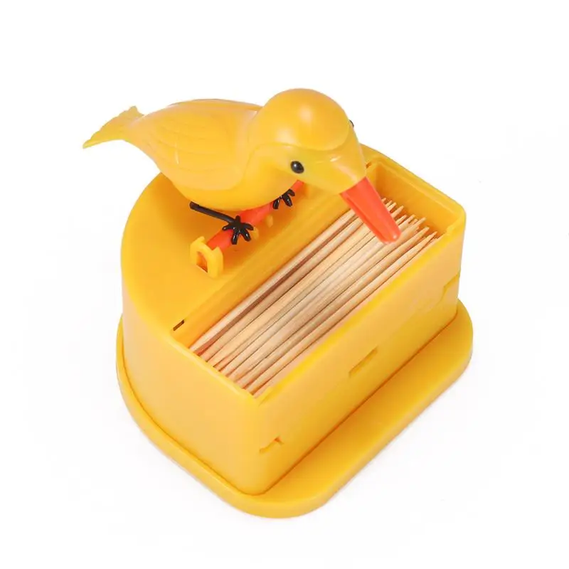 

Bird Toothpick Box Press Personality Living Room Creative Plastic Cartoon Automatic Toothpick Dispenser For Kitchen Home Decor