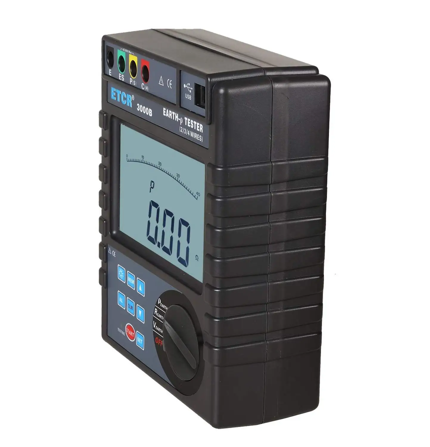 Измерение сопротивления заземления с сопротивлением тестер удельного почвы 0.00Ωm