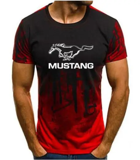 2019 для Ford Mustang Футболка мужская градиентная цветная с коротким рукавом Базовая