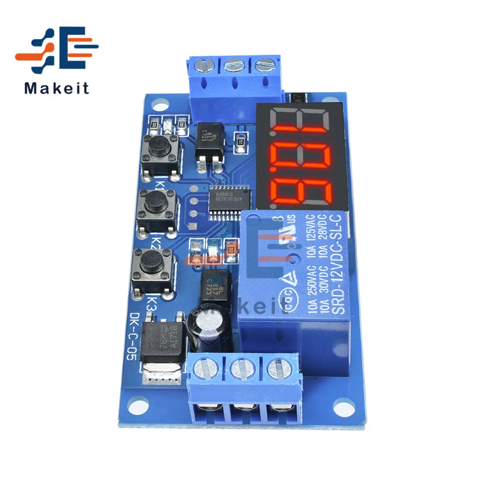 DC 12V светодиодный цифровой Дисплей реле за запозданиевремени модуль триггер