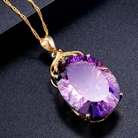 exquisite luxury purple zircon pendant necklace girl party accessories birthday gift female fashion popular jewelry