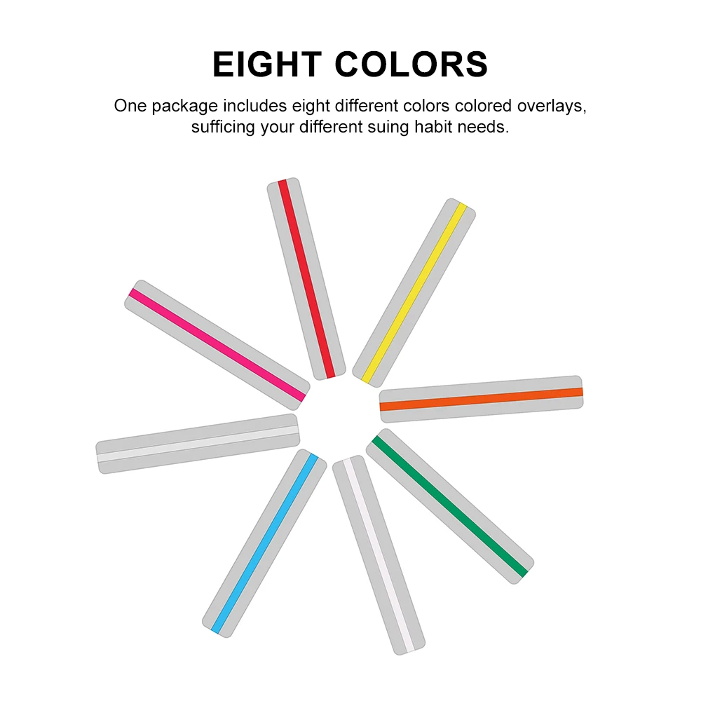 8 шт чтение карт полоски для нанесения хайлайтера Цветной накладки Закладка