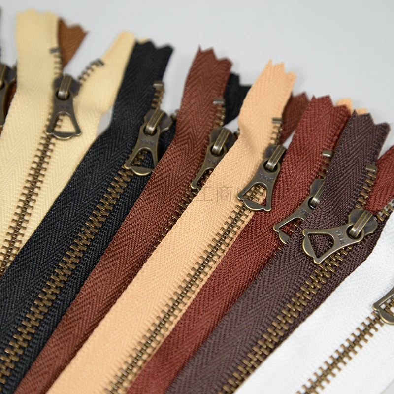 

Bag Accessories 17 ~ 30cm 3 YKK Bronze Metal Closed Zipper Imported Cute Flower Slider Purse Repair 10/Bag