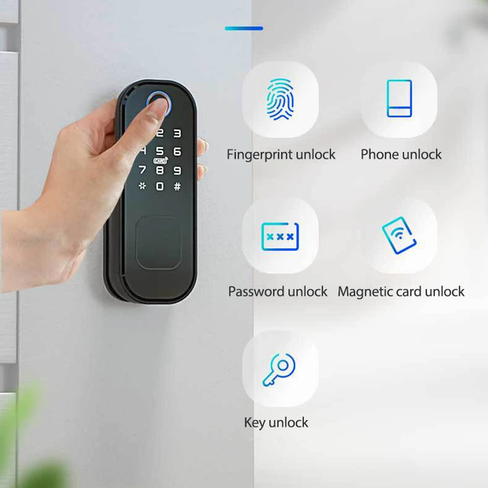 Tuya Wi Fi нет необходимости в проводке дверь блокировка отпечатков пальцев код для