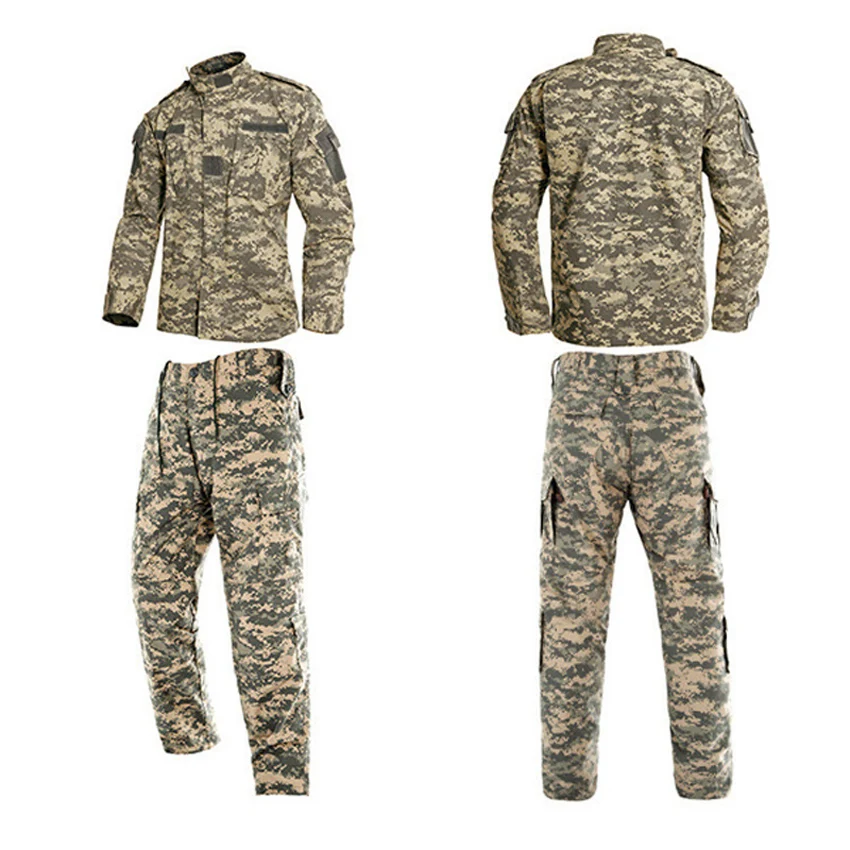 2PCs Man Military Uniform Jungle German Camouflage Combat Airsoft Tactical Jacket Pants Clothing Set ACU CP Army Suit Wholesale images - 6