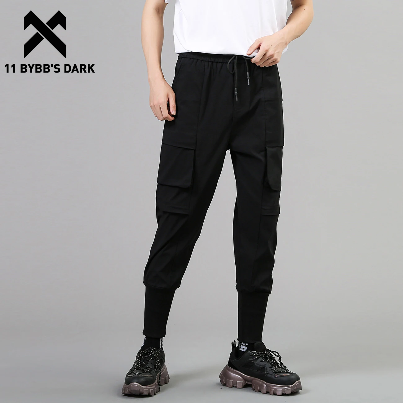 

11 BYBB'S DARK 2021SS Patchwork Pockets Cargo Pant Man Harajuku Streetwear Pants Tactical Joggers Men Trousers Techwear Black