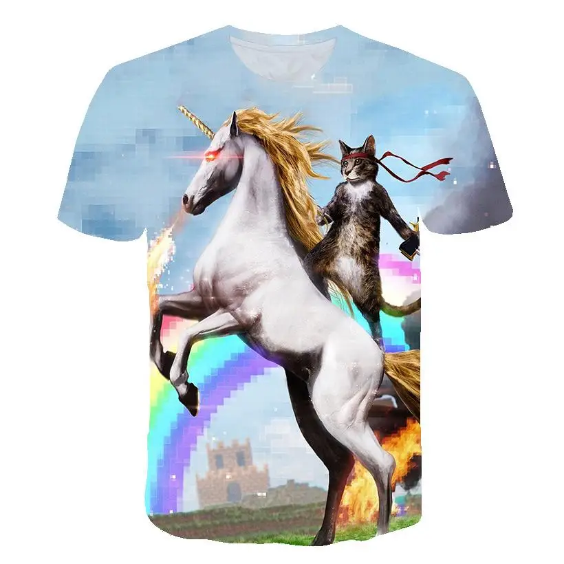 

Summer new men's short-sleeved T-shirt fashion 3D printing polyester large size cute cartoon children's clothing series top 4