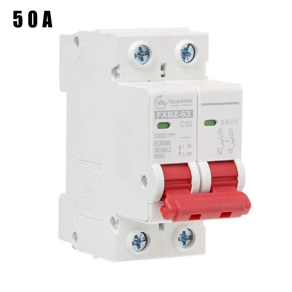 2P выключатель Солнечный 10A/16A/32A/50A/63A DC. Фотоэлектрический MCB рельсовый