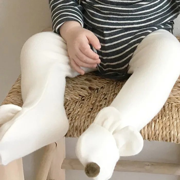 white Ins/Леггинсы для малышей; сезон осень-зима; теплые бархатные штаны с рисунком для малышей; леггинсы для маленьких мальчиков и девочек - Цвет: white