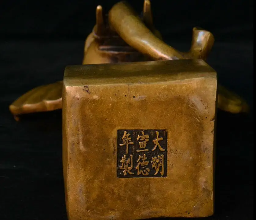 Old Chinese Dynasty Bronze Fengshui Wealth Animal Elephant Heffalump Head Statue | Дом и сад