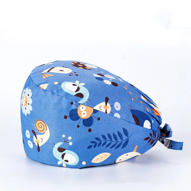 

Hot Unisex Scrubs Caps Adjustable Cotton Printing Hats High Quality Adjustable Sweat-absorbent Elastic Multicolor Scrubs Hats