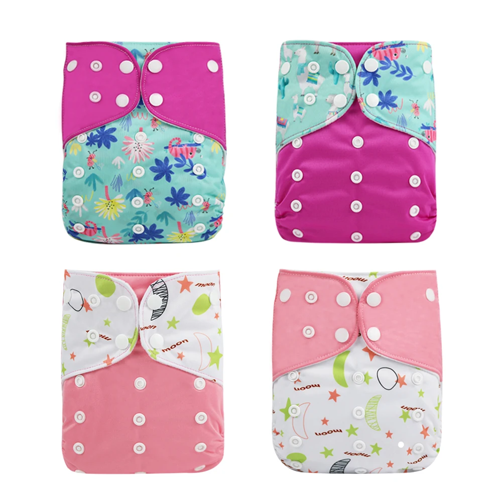 50pcs/Set Washable Eco-Friendly Cloth Diaper Cover Adjustable Nappy Reusable Cloth Diapers Cloth Nappy fit 3-15kg Baby