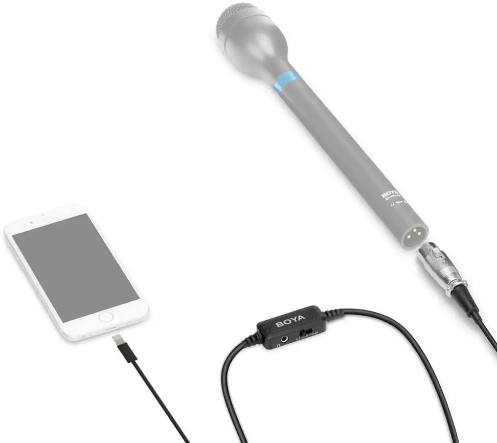 

Boya by-BCA7 XLR Mikrofon iPhone 12 pro max mini x xs SE 11 pro max 8 plus 7 plus Baistan Lantistan Kablosu
