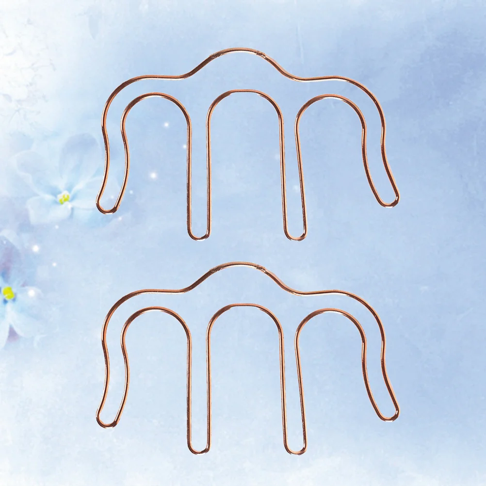 

2Pcs Stylish Metal Shaped Clip General Clip Metal Hollowed Bookmark(Rose Gold)