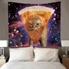 Забавный гобелен для галактики пиццы кота художественная стена хиппи искусство для спальни гостиной комнаты общежития