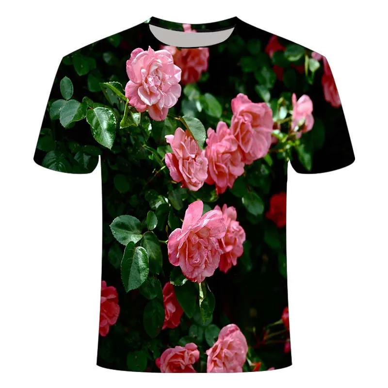 

2021 new flower T-shirt to increase comfortable and fashionable T-shirt