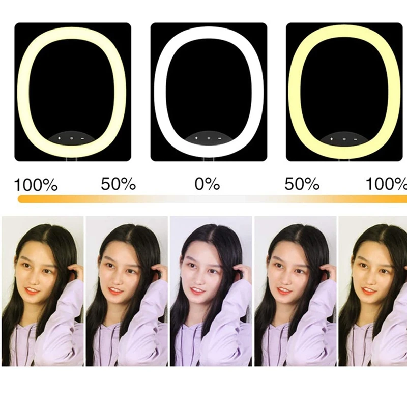 

Ring Light Foldable Ring Light LED Selfie Dimmable Ring Lamp for Tik Tok YouTube Live Makeup (Built-in 7200 MAh Battery)