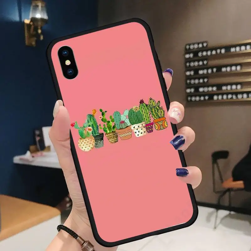 

Cactus cartoon plant painting Phone Case for iPhone 11 12 pro XS MAX 8 7 6 6S Plus X 5S SE 2020 XR
