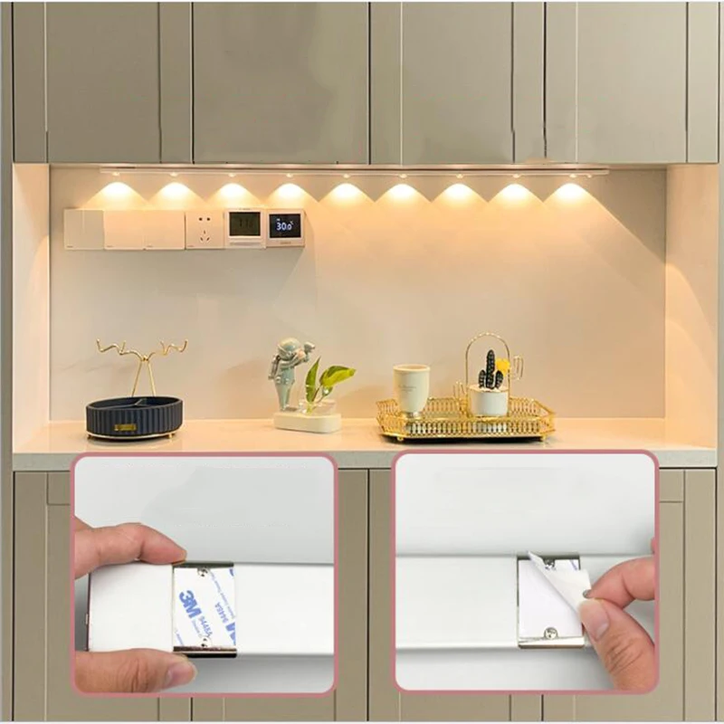hand sweep led under cabinet light for kitchen usb recharge magnet wall lamp with auto switch motion sensor light for wardrobe free global shipping