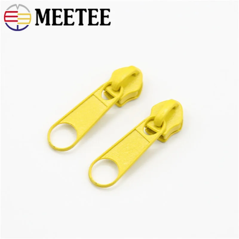 

Meetee 50/100pcs 5# Alloy Colorful Slider for Nylon Zipper Sofa Cover Luggage Backpack Tent DIY Handmade Sewing Repair Accessory
