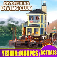 creative bricks toys the dive shop fishing lighthouse and boat hous diner model building blocks 21310 toys kids christmas gifts