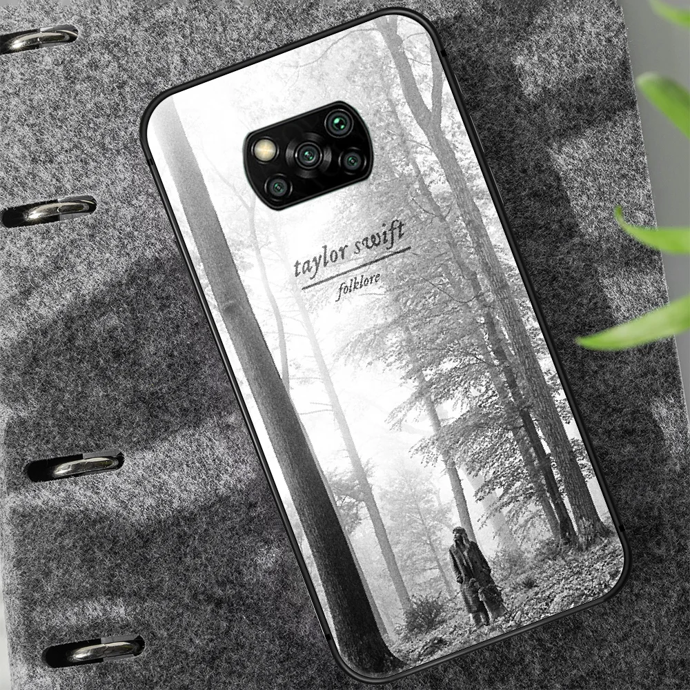 

Taylor Alison Swift Folklore Phone case Cover Hull For Xiaomi Mi A2 A3 8 9 9T Note 10 Se Lite Pro black Waterproof Trend Etui