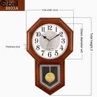 large wood wall clock vintage 3d pendulum clock wall watch mechanism chinese style silent clocks wall home decor living room 50